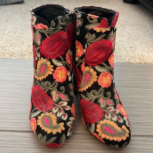 Colorful embroidered booties